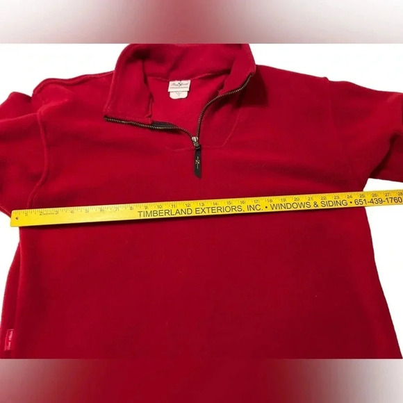 Vintage True North Men's Bright Red 1/4 Zip Fleece Jacket Medium Canada EUC - Picture 13 of 14